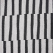 Hand Block Printed Black Stripe Pure Linen Boho Fabric for Curtains & Sofa Covers - Lekh Design