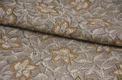 Linen Block Print Fabric 58 Inch Width Heavy Weight Linen Natural Base Color Curtains and Drapes Upholstery Handmade Art Pillow Covers Tablecloths and Runners Bedding Tote Bag Lampshades by Fabritual