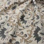 Linen Block Print Fabric Linen Blend 58 Inch Width Light Weight Linen Natural Base Color Curtains and Drapes Upholstery Handmade Art Pillow Covers Tablecloths and Runners Bedding Tote Bag Lampshades Napkins