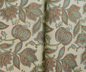 Linen Block Print Fabric Linen Blend 58 Inch Width Light Weight Linen Natural Base Color Curtains and Drapes Handmade Art Pillow Covers Tablecloths and Runners Bedding Tote Bag Lampshades Napkins by Fabritual