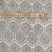 Handcrafted Sustainable Block Print Black Floral Fabric on Pure Linen - Charakha 