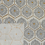 Handcrafted Sustainable Block Print Black Floral Fabric on Pure Linen - Charakha 