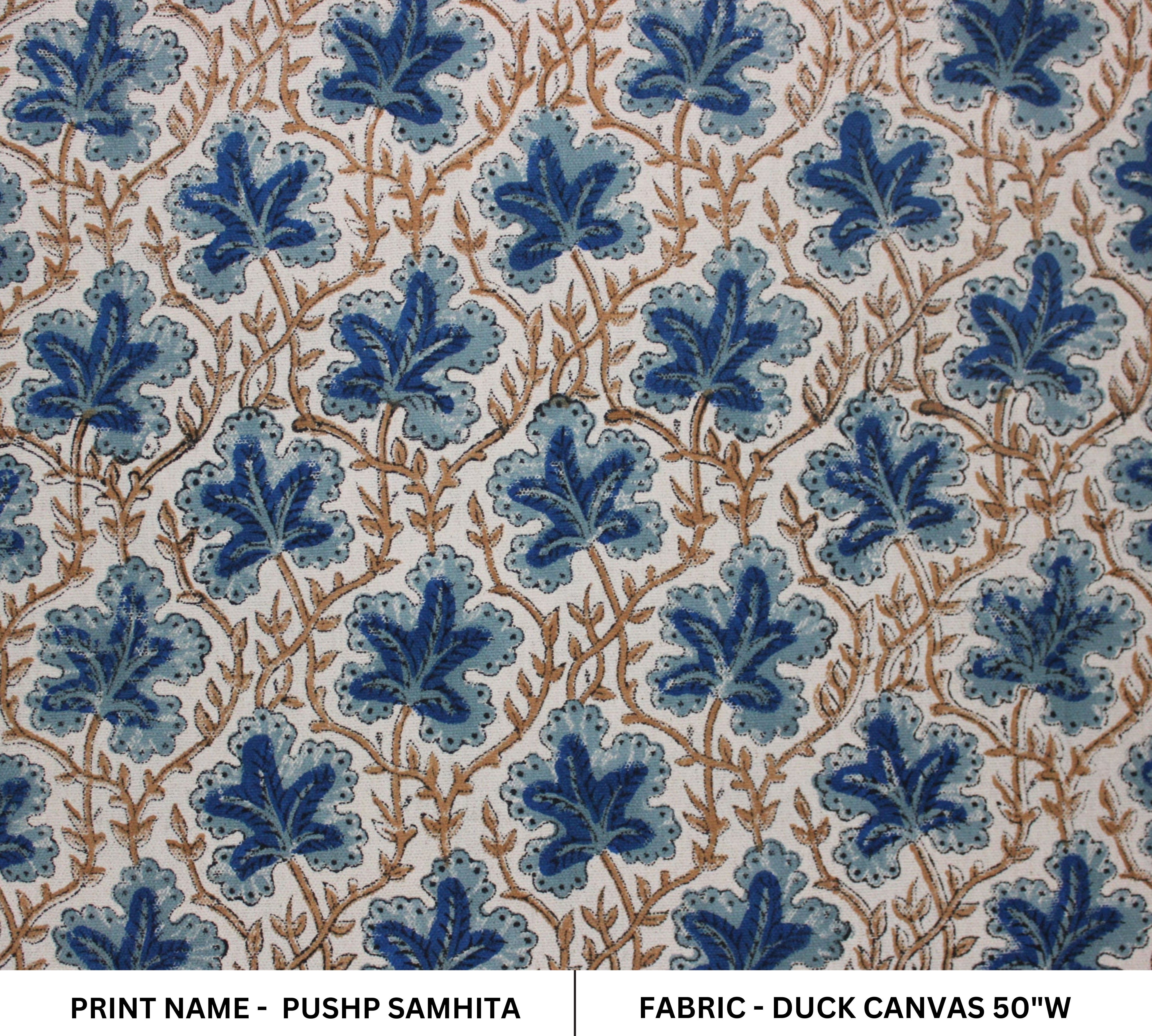 Block Print Linen Fabric, Pushp Samhita  Indian Hand Block Print Fabric, Floral Print Fabric By The Yard, Fabric For Farmhouse Pillow Covers, Designer Uphostery