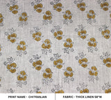 Hand Block Print Thick Linen Fabric CHITRANJAN