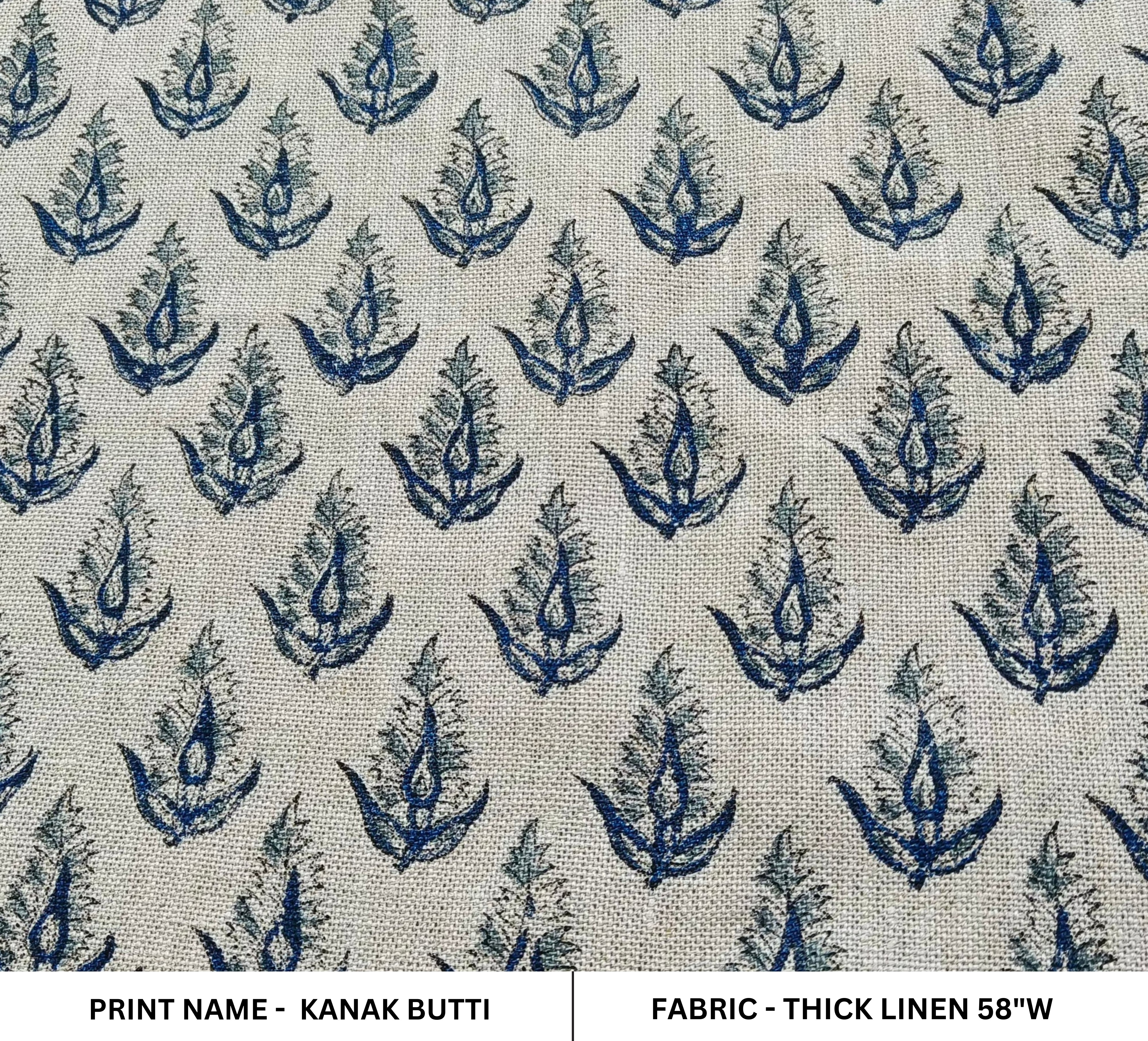 Kanak Buti  Best Fabric For Cushion Cover Heavy Weight Linen Natural Linen By The Yard  Home Decor Fabric  Hand Block Print Fabric