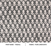 Pure Linen 58" Wide Hand Block Print, Indian Fabric, floral fabric, Linen by yard, upholstery, Pillow Covers - Kritagya