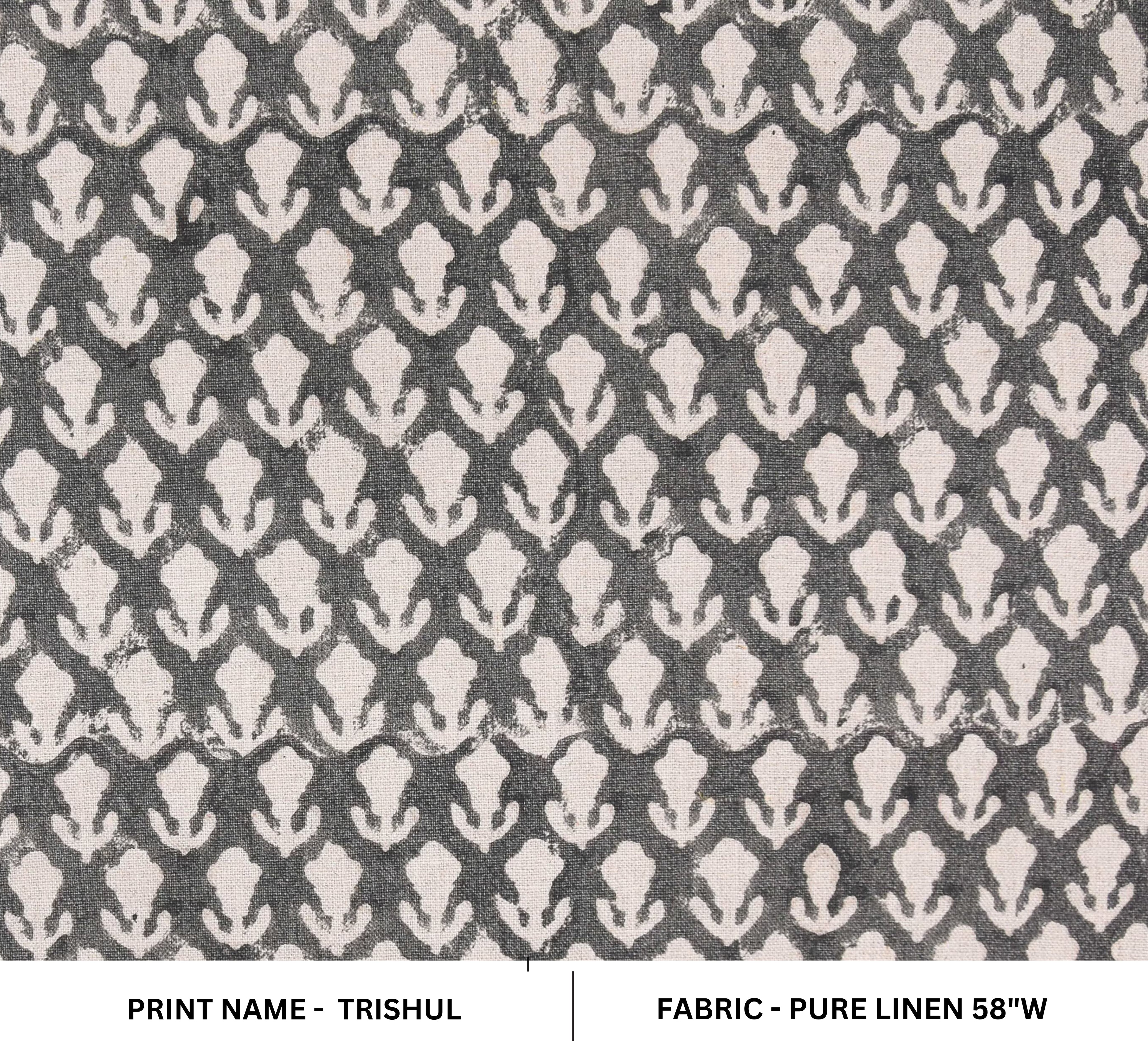 Pure Linen 58" Wide Hand Block Print, Indian Fabric, floral fabric, Linen by yard, upholstery, Pillow Covers - Kritagya