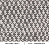 Hand Block Print Pure Linen Fabric TRISHUL