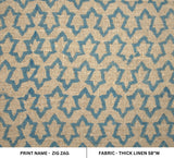 Handmade Block Print Thick Linen Fabric ZIG ZAG
