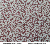 Black Forest  Handloom Block Print  Fabric, Indian Block Print,Fabric For Decorative Cushion,Upholstery Fabric,Fabric By Yard