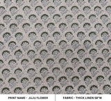 Hand Block viscose linen fabric For Pillow - Juju Flower
