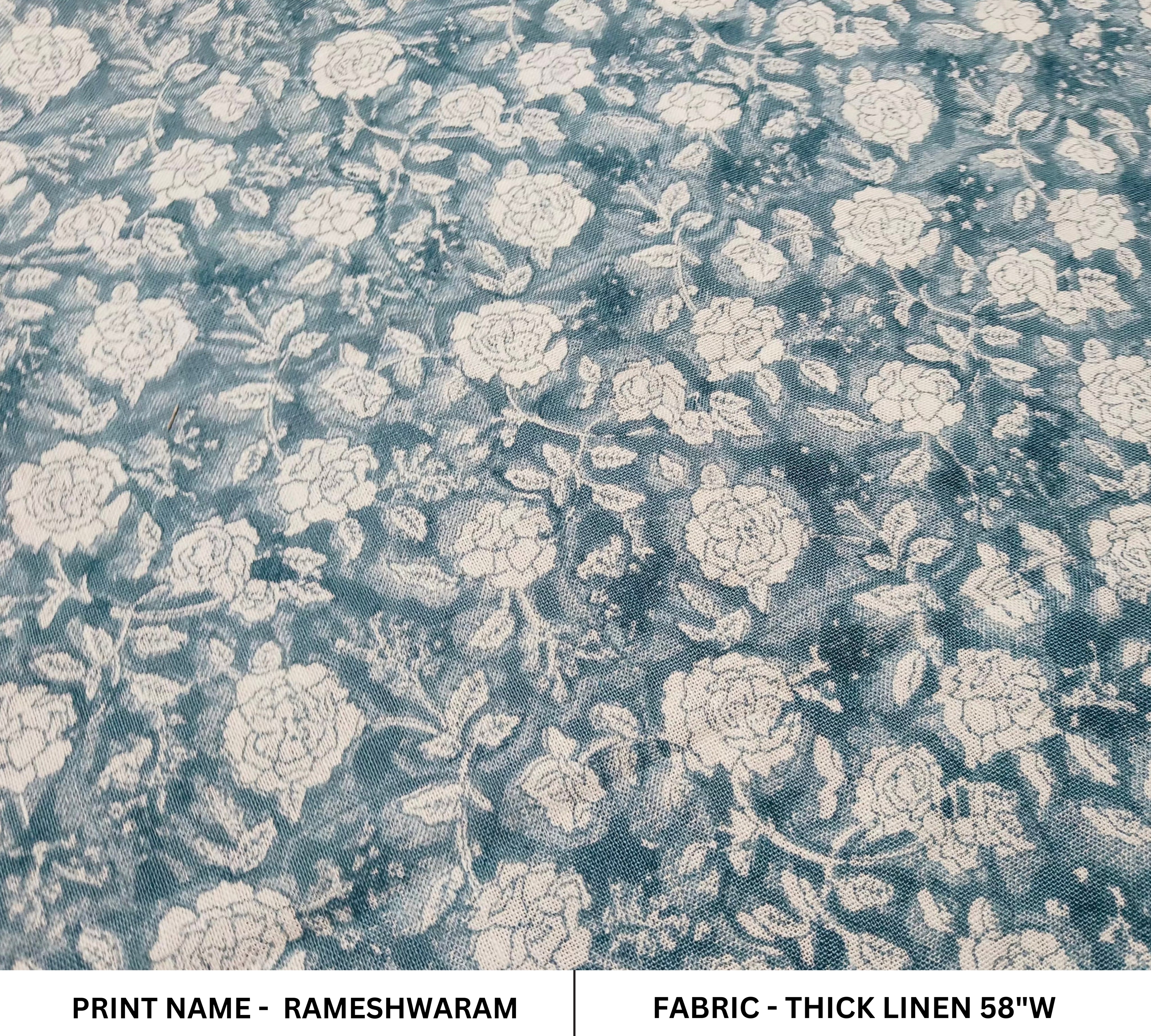 Linen Fabric, Rameshwaram, Block Print, Fabric By Yard, Indian Handloom Fabric, Home Décor