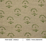 Hand Block Printed Throw Cushion Case Fabric on Thick Linen Perfect for Home Decor - SPARKLE