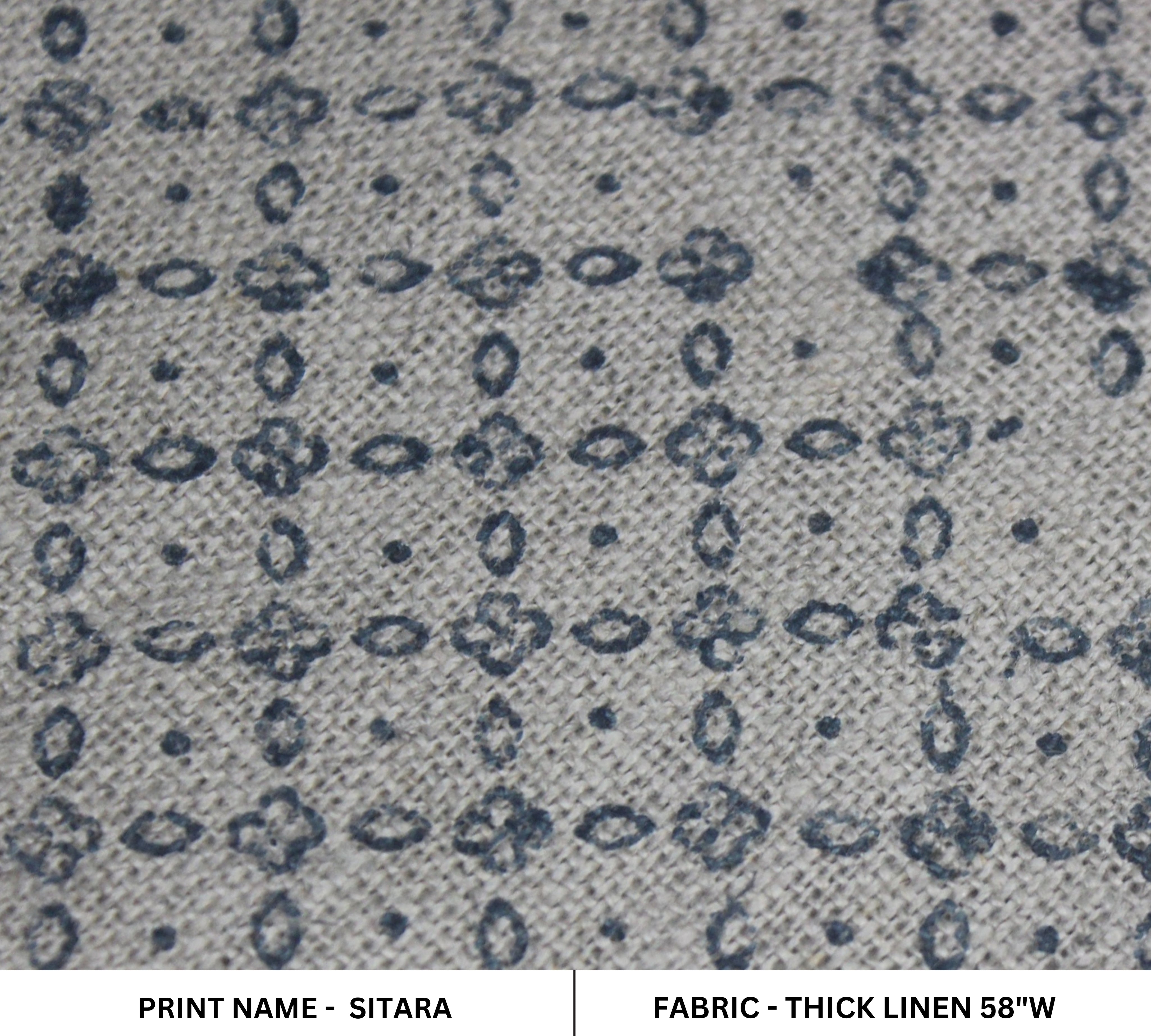Block Print Linen Fabric, Sitara  Indian Hand Block Printed Fabric, Floral Print Fabric, Heavy Weight 100% Linen Print Fabric, Craft Fabric By The Yard