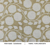 Indian Handcrafted  Block Printed Gray and Green Sustainable Floral Pure Linen Fabric - SUDARSHAN JAAL