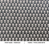 Handmade Block Print Viscose Linen Fabric For Couch - Pankhudi