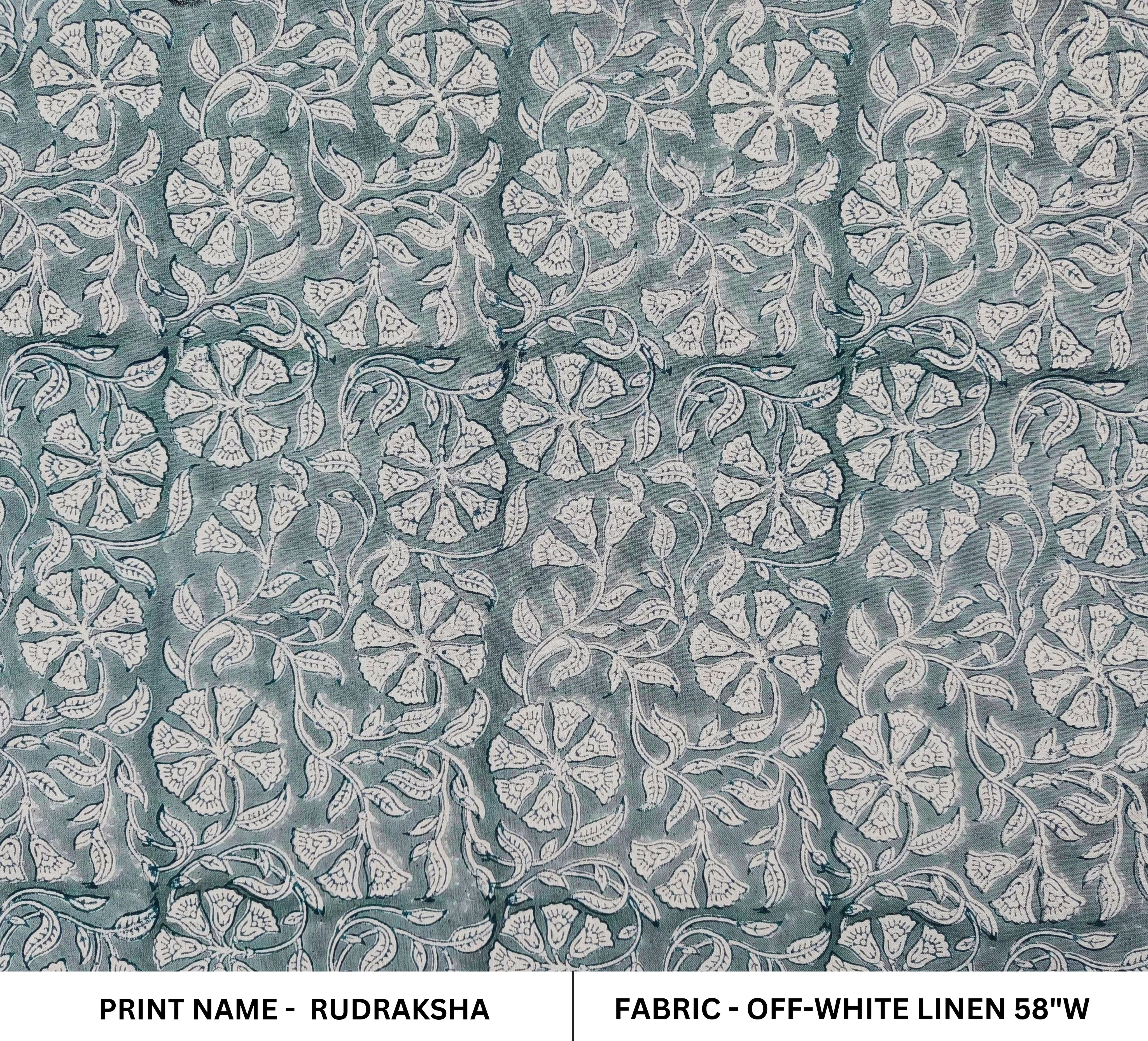 Block Print Linen Fabric, Rudraksha Thick Handloom Linen, Most Popular Indian Block Print For Pillow Cases, Upholstery And Home Decor