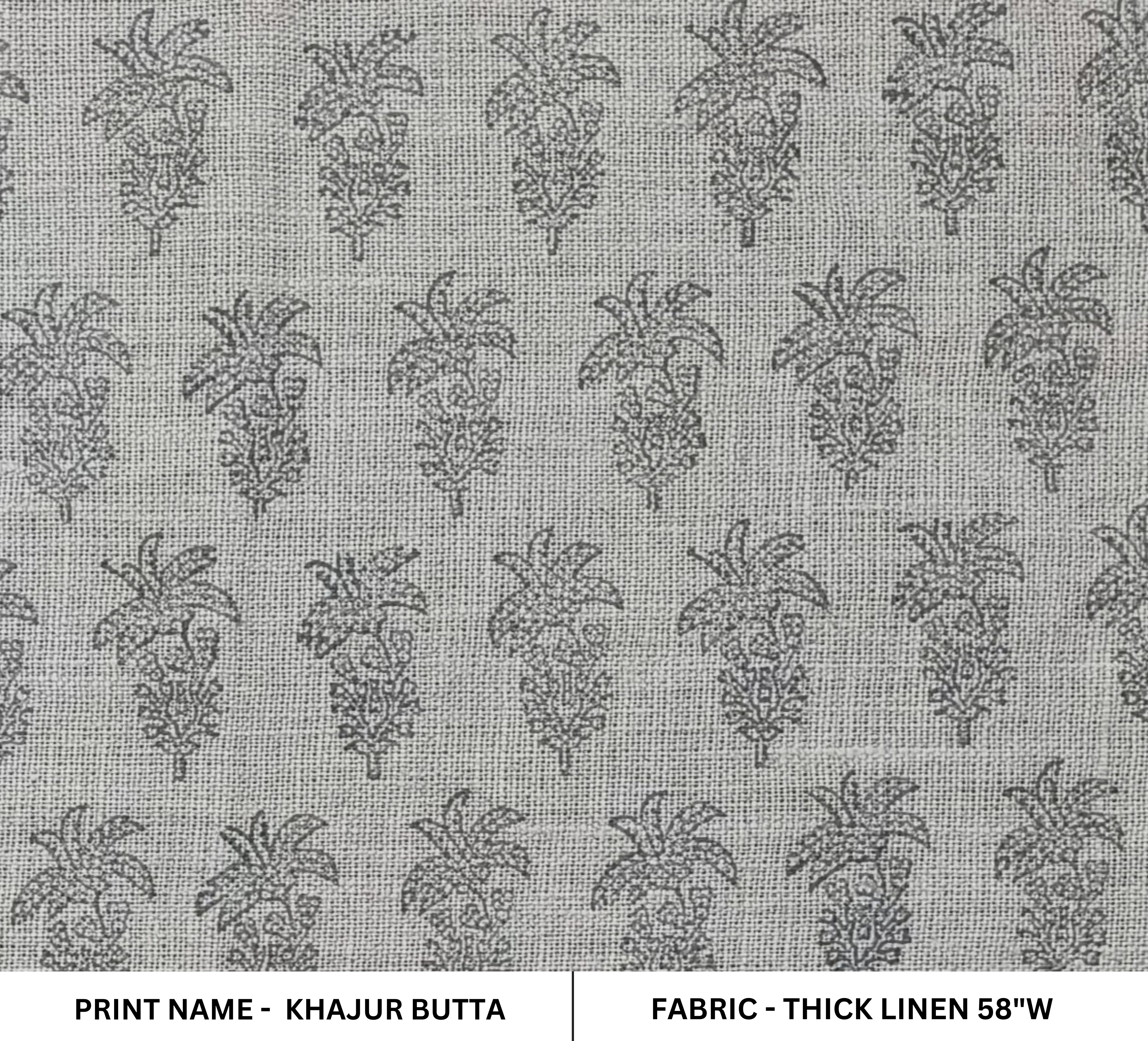 Block Print Linen Fabric, Khajur Butta  Floral Block Print Fabric, Print Linen Fabric, Block Print Upholstery Fabric, Block Print, Handblock Fabric