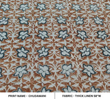 Hand Block Print Thick linen Fabric CHUDAMANI