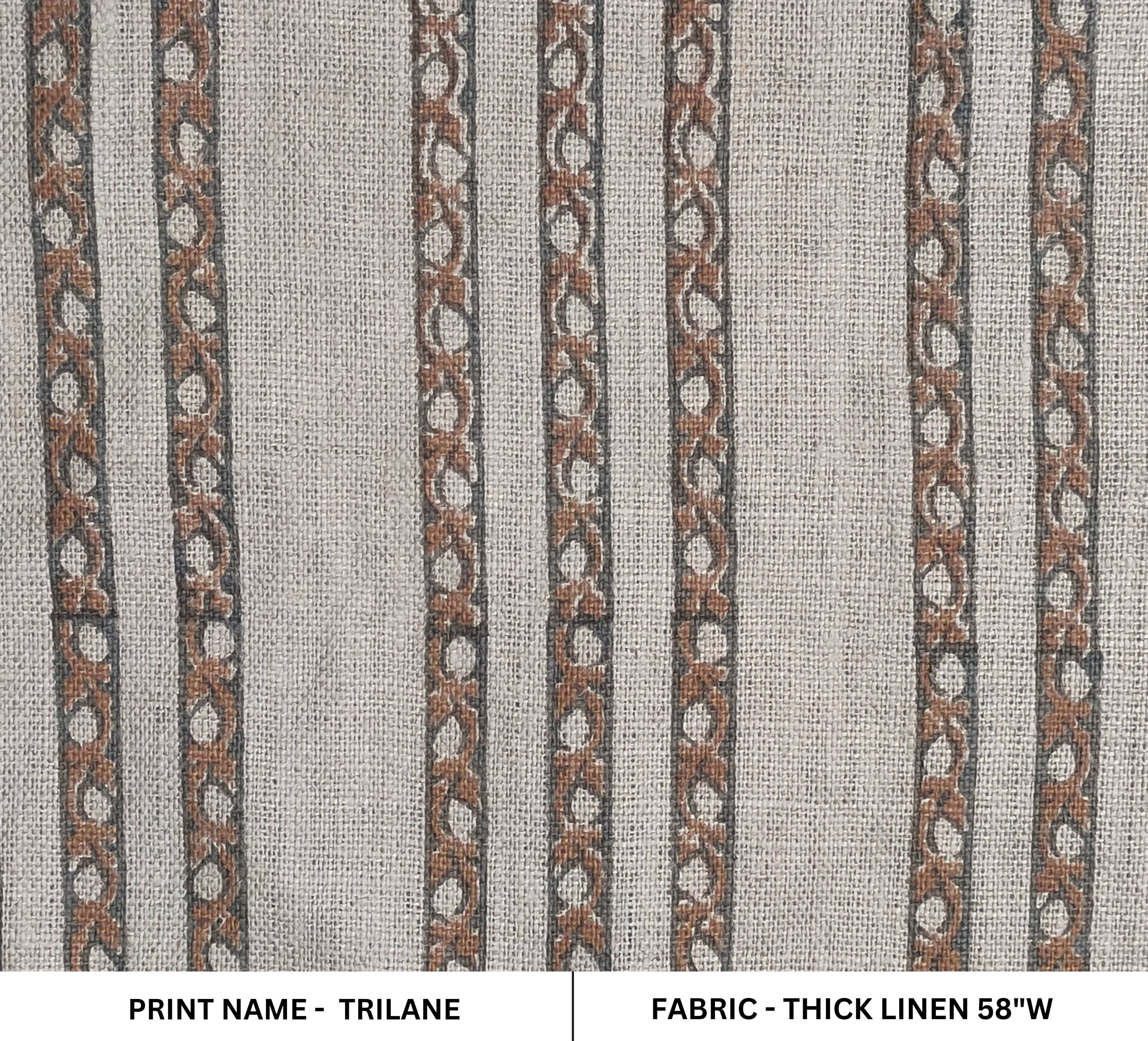 Block Print Linen Fabric, Trilane  Block Print, Indian Fabric, Block Print Pillow Covers, Block Printed Upholstery, Designer Floral Fabric
