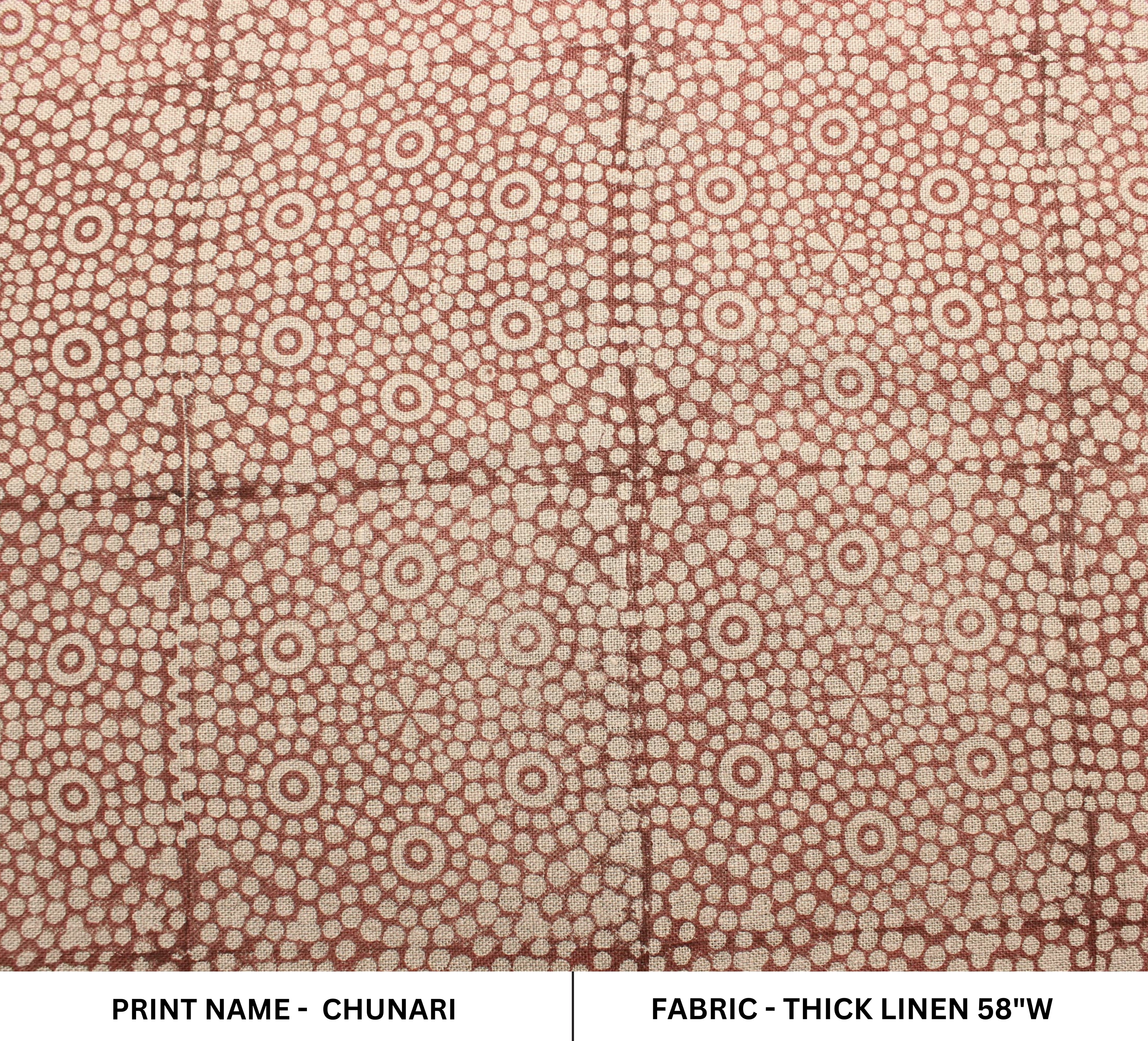 Chunri Rust  Most Popular Block Print Fabric In Summers  Best For Upholstery, Cushion Cover, Sofa/Chair Cover, And Other Crafts