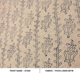 Handcrafted Hand Block Print Thick Linen Fabric KYARI