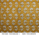 Floral Block Print Thick Linen Fabric THICK HANDLOOM