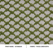 Block print Thick Linen 58" Wide, handloom indian fabric, Linen Napkins, pillow cover, upholstery, boho fabric -Sitamgar