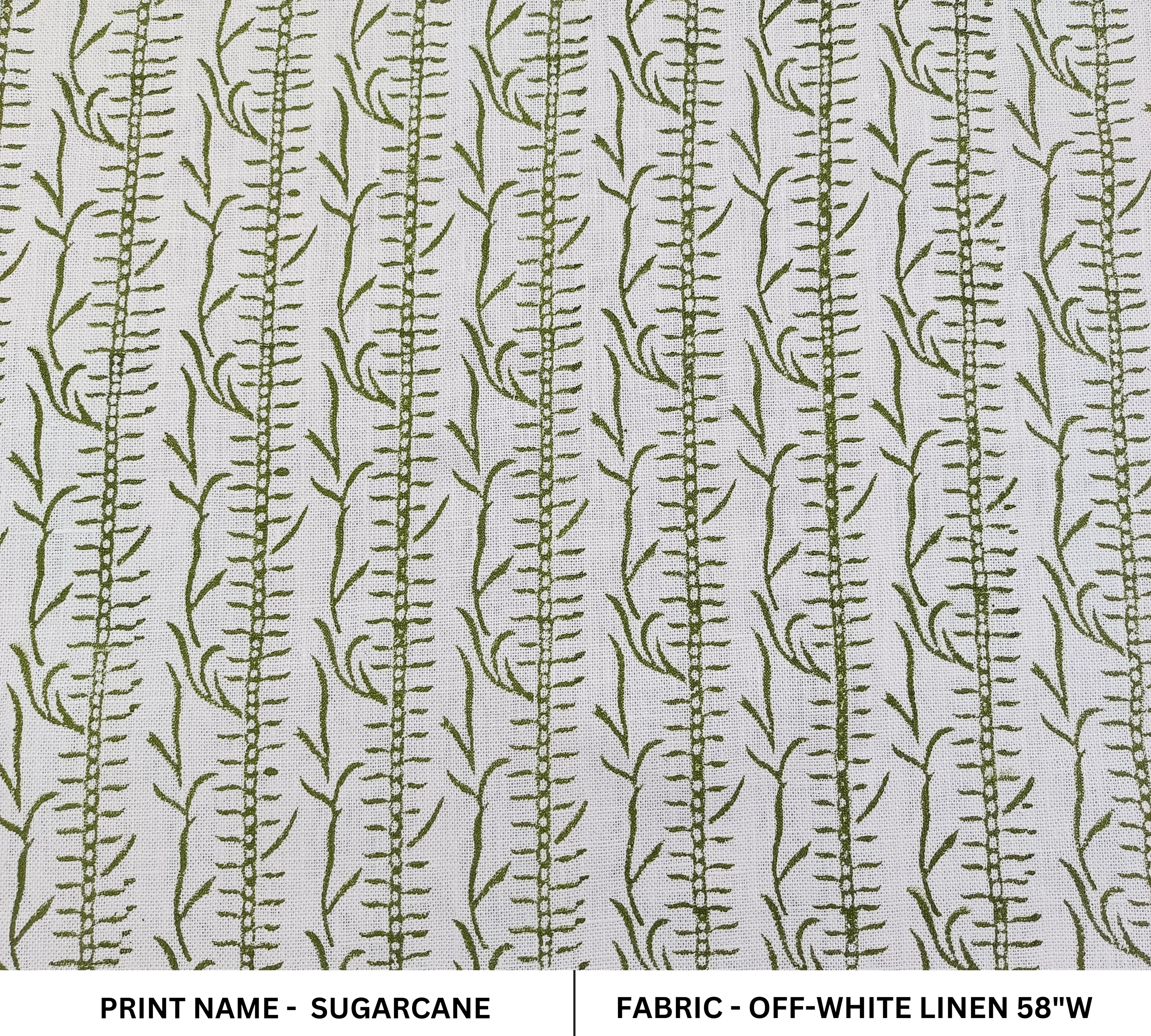 Block Print Linen Fabric, Sugarcane  Natural Off White Linen Fabric  Handmade Block Print Linen  Home Decor Upholestery Fabric By The Yard