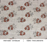 Hand block print Thick linen fabric CHITRANJAN