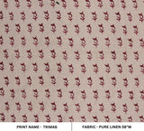 Hand Block Print Pure Linen Fabric TRIMAB