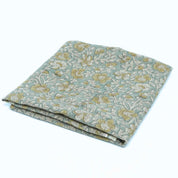 Hand Printed Mustard Floral Pure Linen Cushion Fabric - Jhilmil