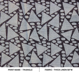 Hand Block Print Thick Linen Fabric TRIANGLE
