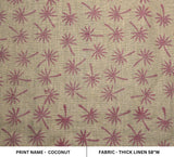 Hand Block print Thick Linen fabric COCONUT