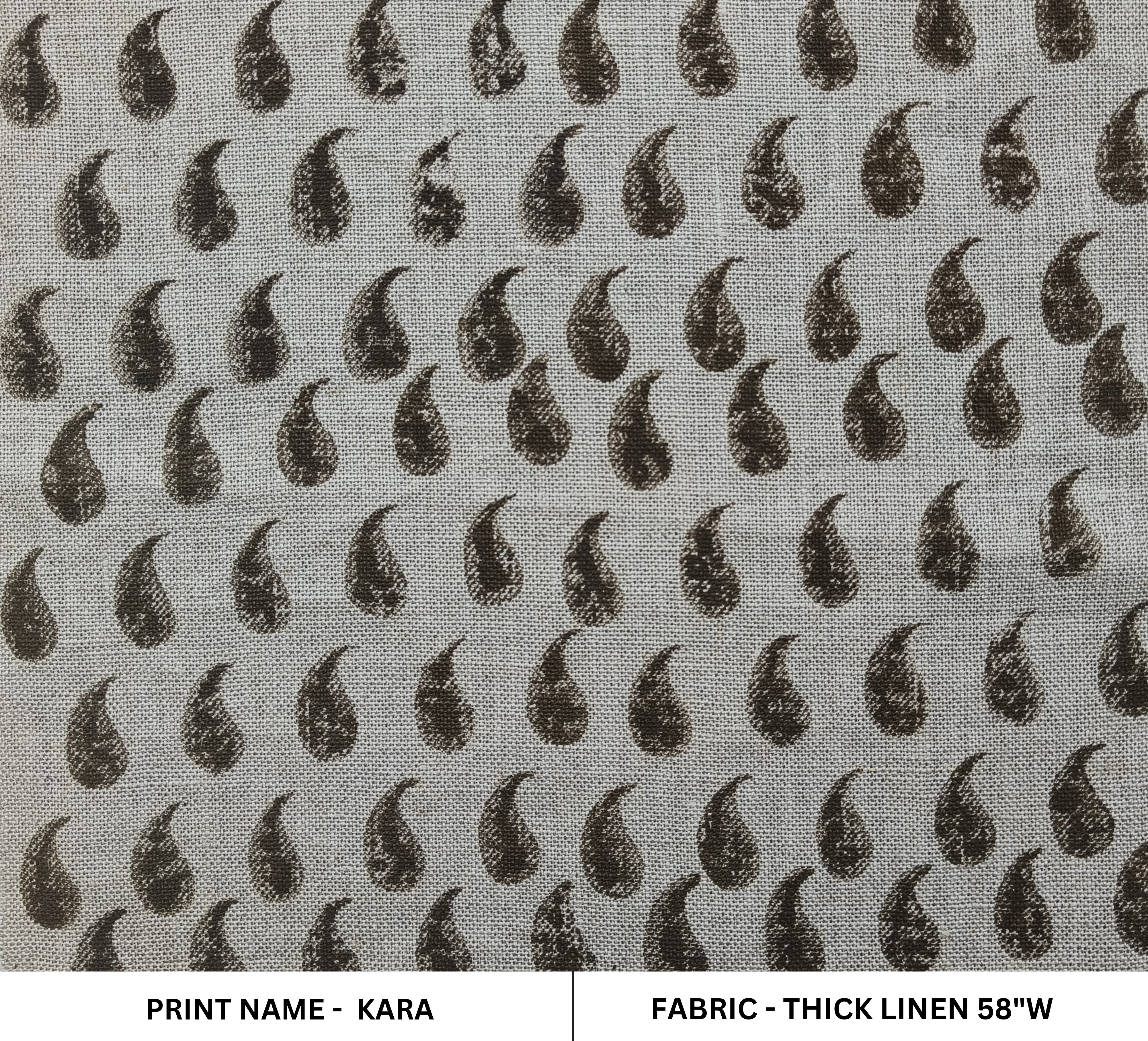 Block Print Linen Fabric, Kara  Fabric By The Yard, Block Print Fabric, Heavy Fabric, Hand Block Print Linen Fabric, Paisley Block Print Throw Pillows