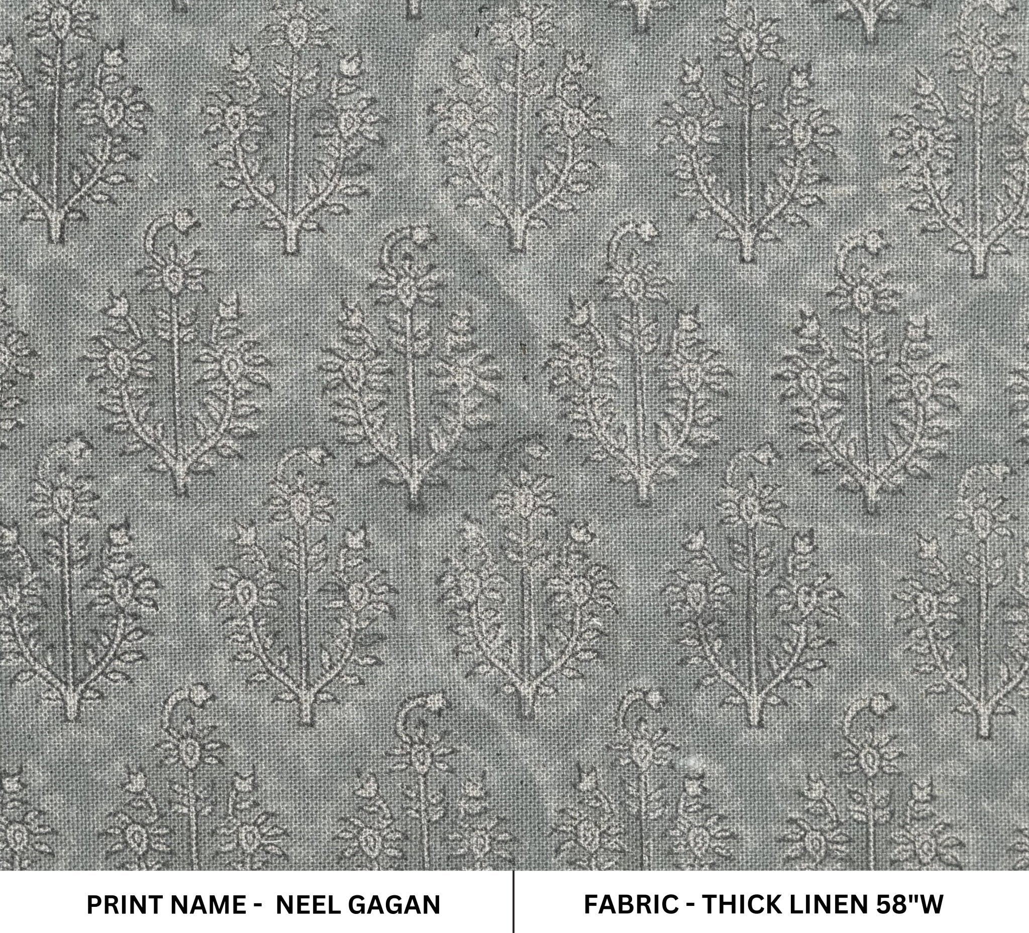 Block Print Linen Fabric, Neel Gagan  Block Print Fabric, Handloom Linen Fabric  Indian Linen & Cotton Fabrics With Hand Block  Fabritua