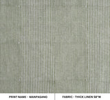Wide Line Block Printed Thick Linen Fabric MANPASAND
