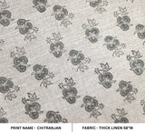 Hand Block Print Artisanal Linen Fabric For Home Interiors - Chitran Jan