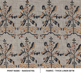 Handcrafted Mustard & Black Floral Block Printed Boho Throw Fabric on Thick Linen – NAKSHATRA