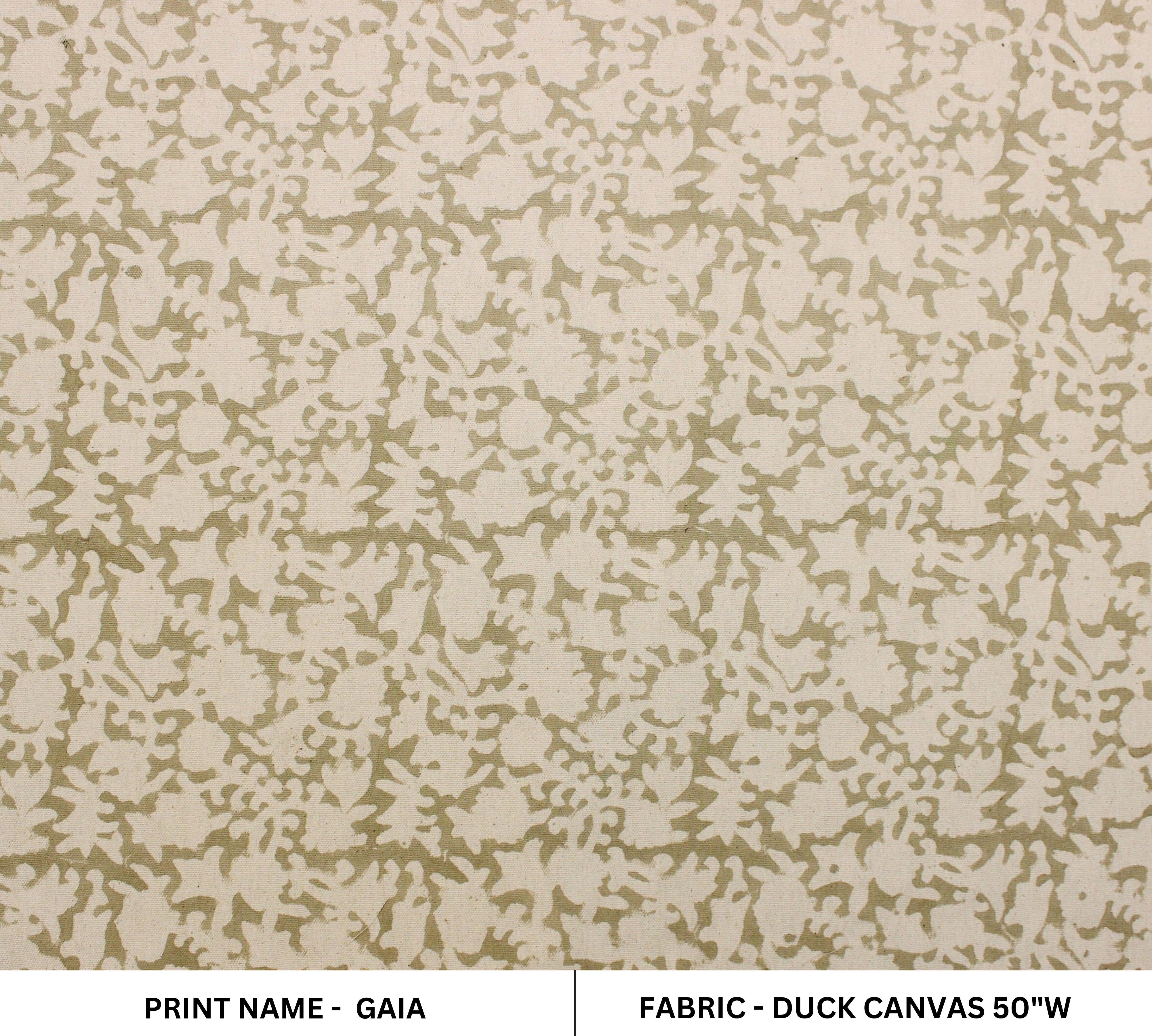 Gaia  Handmade Block Print Fabric, Heavy Upholstery Linen, Designer Pillow Fabric, Floral Print Fabric, Home & Farmhouse Decors