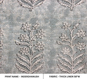 Inderdhanush  Heavy Linen Block Print Fabric Indian Hand Made Art Home Decor