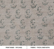 Block Print Linen Fabric, Patjhad Grey 100% Natural Home Decor Linen Extra Wide 58Inch,Linen Block Print Fabriclinen Fabric,Cushion Cover Fabricupholstery Fabric