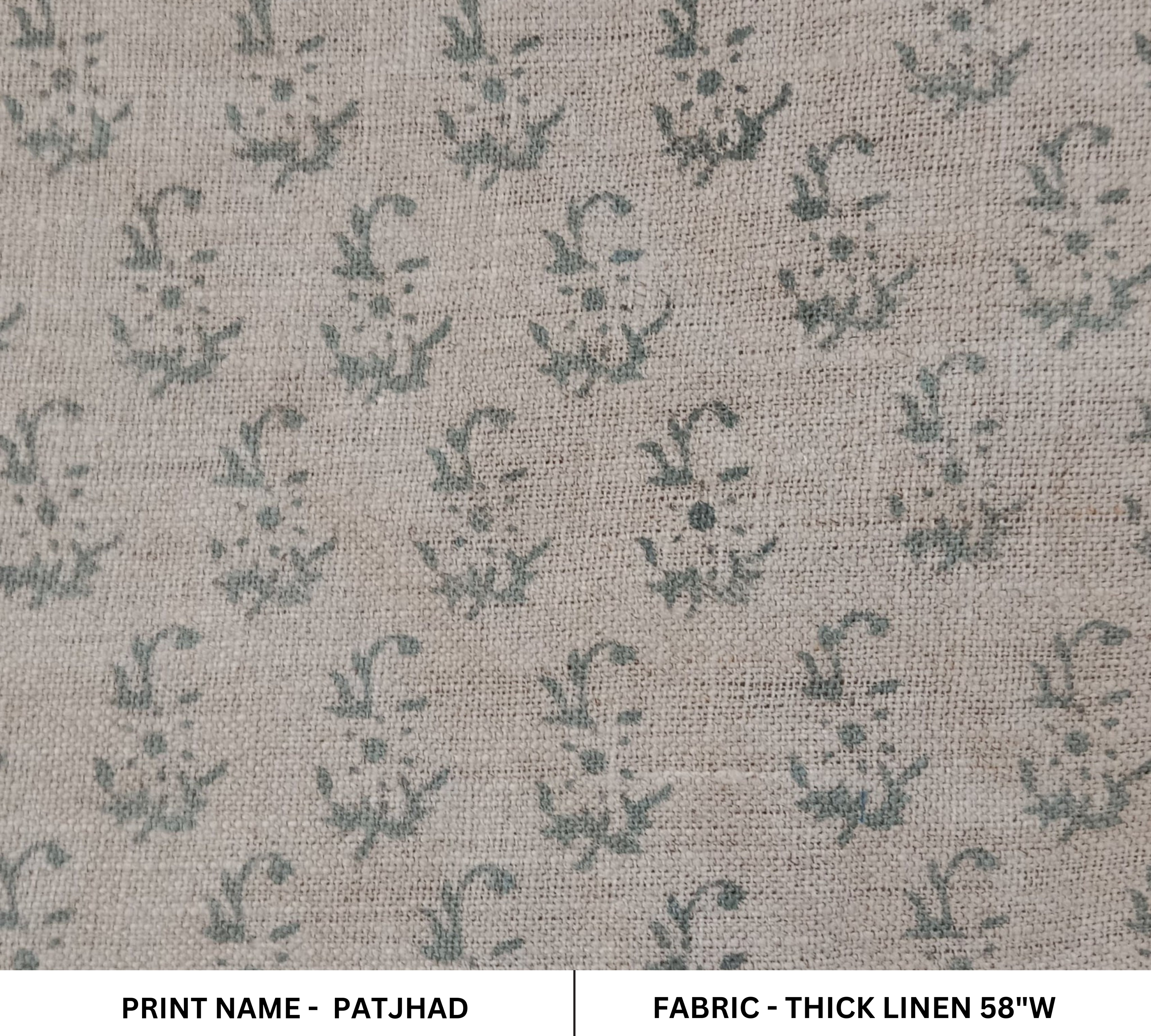 Block Print Linen Fabric, Patjhad Grey 100% Natural Home Decor Linen Extra Wide 58Inch,Linen Block Print Fabriclinen Fabric,Cushion Cover Fabricupholstery Fabric