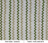 Handmade Block Print Pure Linen Fabric For Interior - Surekha