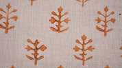 Linen Block Print Fabric 58 Inch Width Medium Weight Linen Natural Base Color Curtains and Drapes Upholstery Handmade Art Pillow Covers Tablecloths and Runners Bedding Tote Bag Napkins by Fabritual
