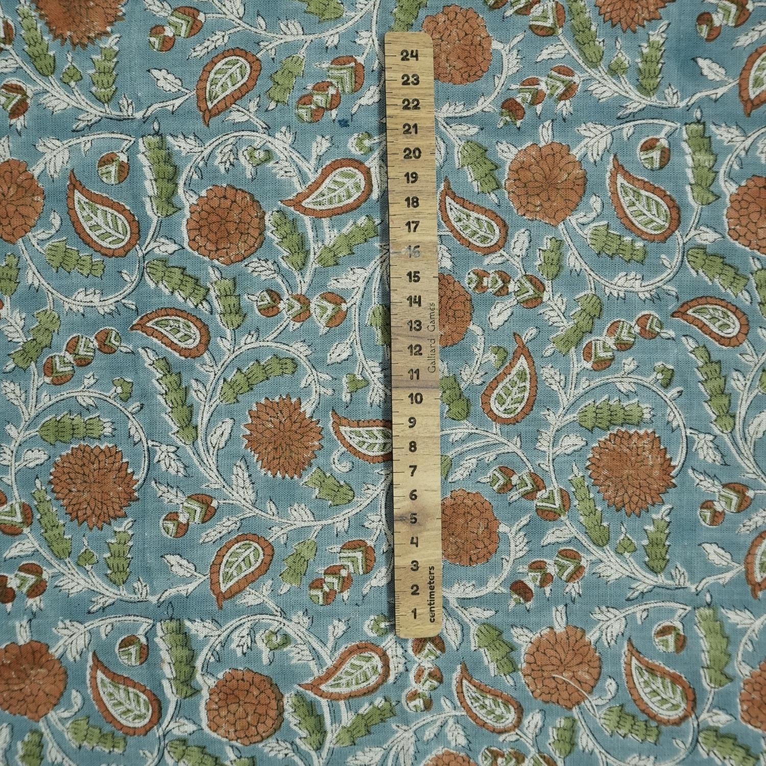 HAND BLOCK PRINT FABRIC FOR WINDOW CURTAINS AND TABLE LINENS AND RUNNER COUCH PILLOWS  - GOPI