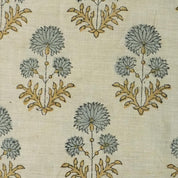 Linen Block Print Fabric 58 Inch Width Light Weight Linen Natural Base Color Handmade Creative Design To Make Curtains and Drapes Upholstery Pillow Covers Tablecloths and Runners Napkins by Fabritual