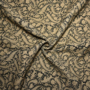 Linen Block Print Fabric 58 Inch Width Heavy Linen Natural Base Color Curtains and Drapes Upholstery Pillow Covers Aesthetic Tablecloths and Runners Bedding Tote Bag by Fabritual