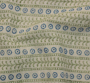 Linen Block Print Fabric 58 Inch Width Heavy Weight Linen Natural Base Color Curtains and Drapes Upholstery Handmade Art Pillow Covers Tablecloths and Runners Bedding Tote Bag Lampshades Napkins by Fabritual