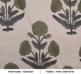 Handcarfted block print linen fabric For Home Enhancement - Badshah